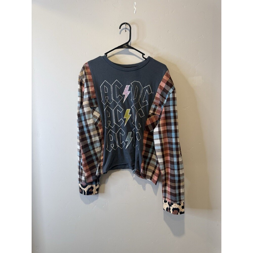 Reworked Upcycle Grunge Oversize AC/DC Top M/L